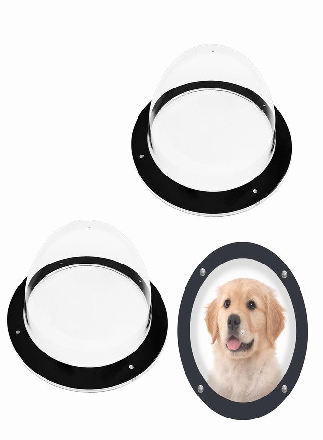 FMOACEN 2PCS Dog Fence Window Clear View Dome Pet Peek Window 12.4" Clear Pet Dome Playground Doggie Fence Window - Image 1